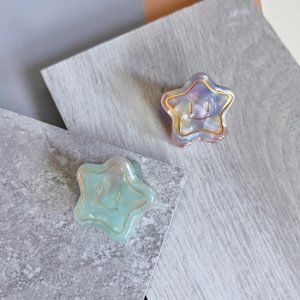 2pc Smiley Star Multicolored Mini Claw Clip Set | Eco-Friendly